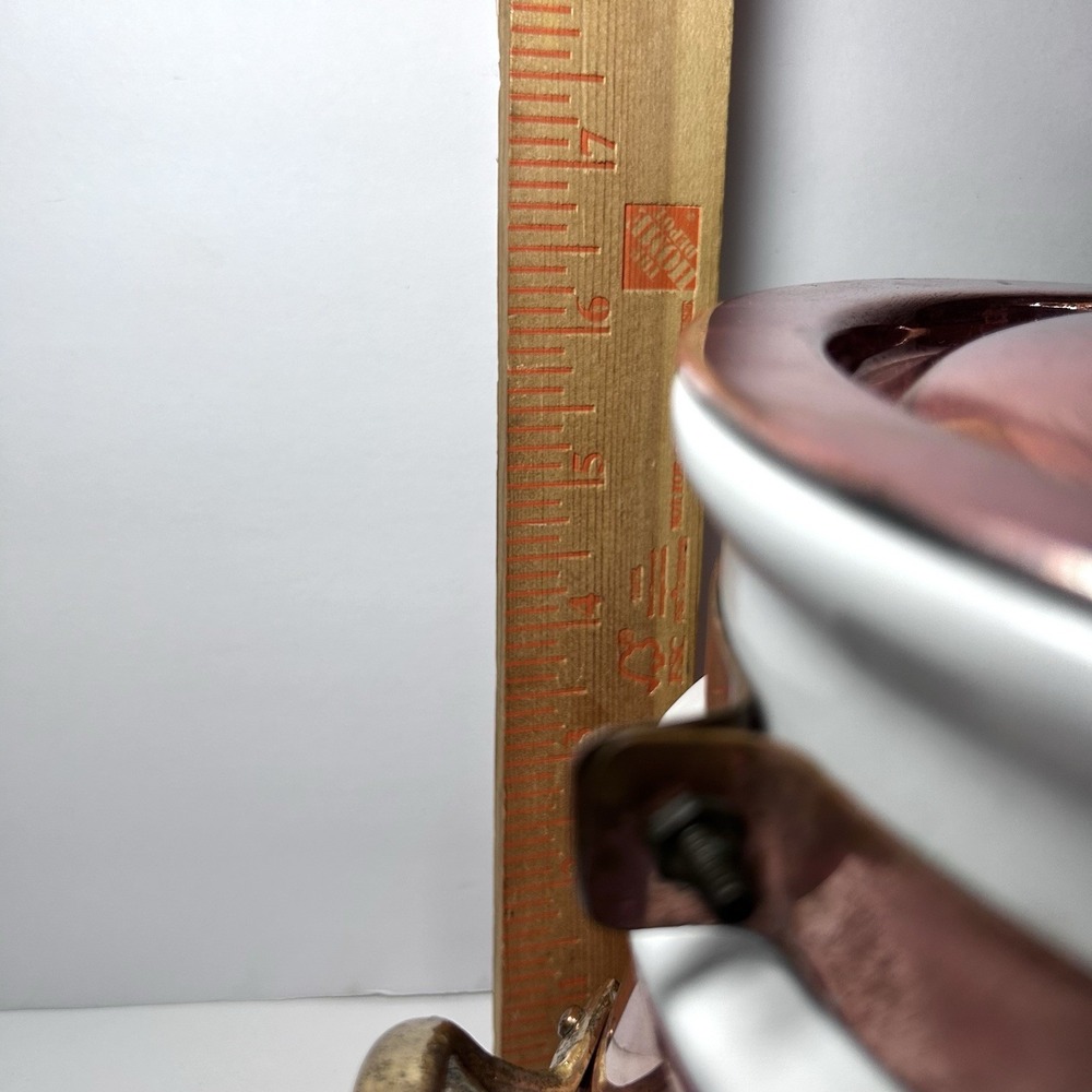 Vintage Taurus Portuguese Copper Double Boiler with Ceramic Insert Brass Handle - Picture 11 of 12
